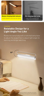 Baseus Desk Light Magnetic Hanging Table Lamp Rechargeable LED Stepless Dimming Desk Lamp Read Study Work Eye Protection Light