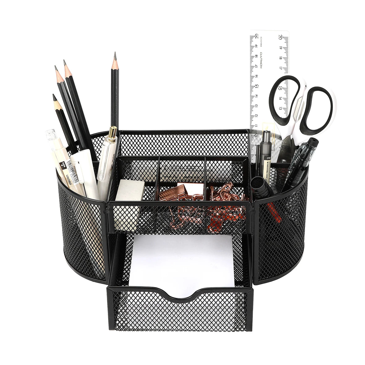 Mesh Desk Organizer Sturdy Metal Pen Stand Student Stationery Office Supplies