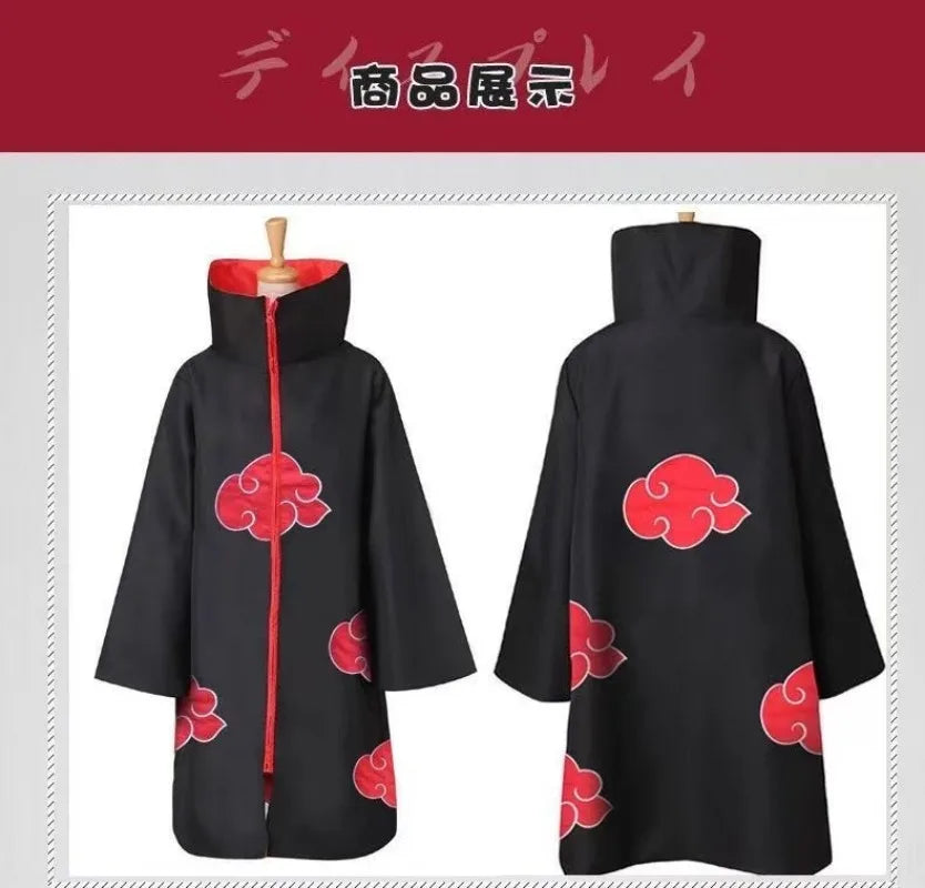 Naruto Akatsuki Tobi Cosplay Full Set: Obito Uchiha Costume with Coat, Mask, Shoes & Jade Ring – Perfect for Cosplay Events