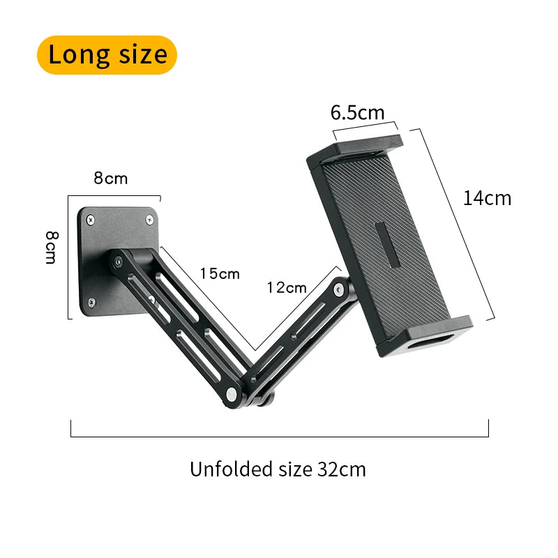 Adjustable Tablet and Phone Wall Mount Long Arm 360 Degree Rotating Holder
