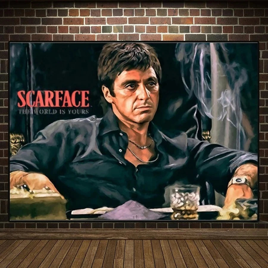 Portrait Art Canvas Painting Movie Graffiti Tony Montana Poster and Prints Wall Art Picture for Living Room Home Decor Cuadros