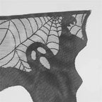 1pc Halloween Lace Mantel Scarf Spider Web Ghost Edge Fireplace Table Runner Decor, Party Atmosphere Decorative Tablecloth