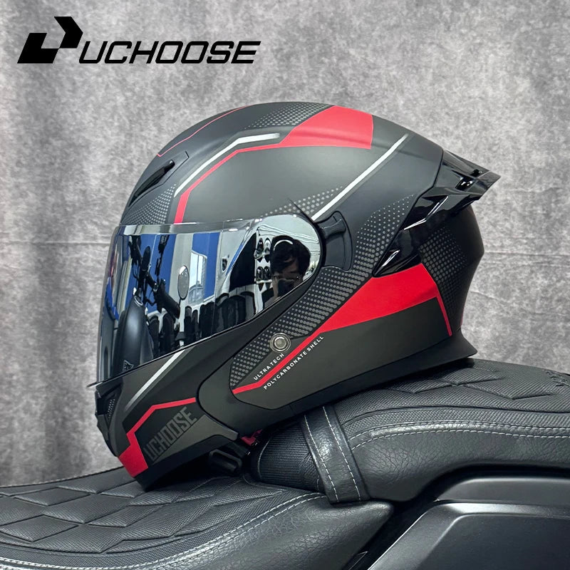 High Quality DOT Motorcycle Helmet Four Seasons Motocross Racing Modular Flip Up Casco Moto Men Women Off Road Helmet Unmasked