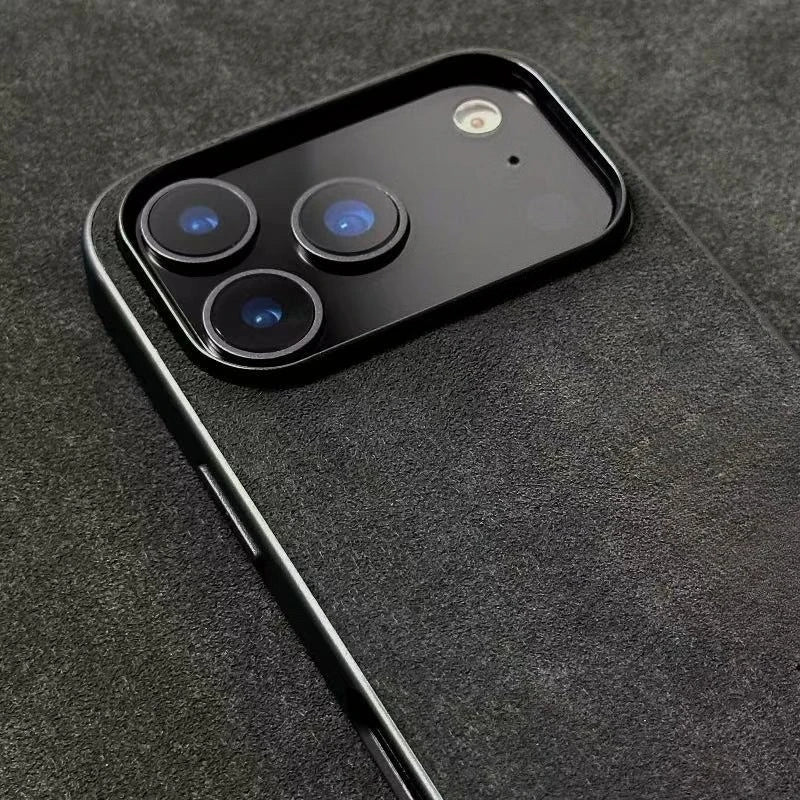 Solid Color Alcantara Phone Case for iPhone 17 Pro Max 17air 16 Pro 16E 15 Plus 14 13 12 Mini 11 XS XR Suede Leather Hard Cover