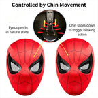 2026 Popular Breathable Spider Man Headset with Chin Operable Blink Touch Glowing Mask Miles Halloween Cosplay Boys Headgear Toy