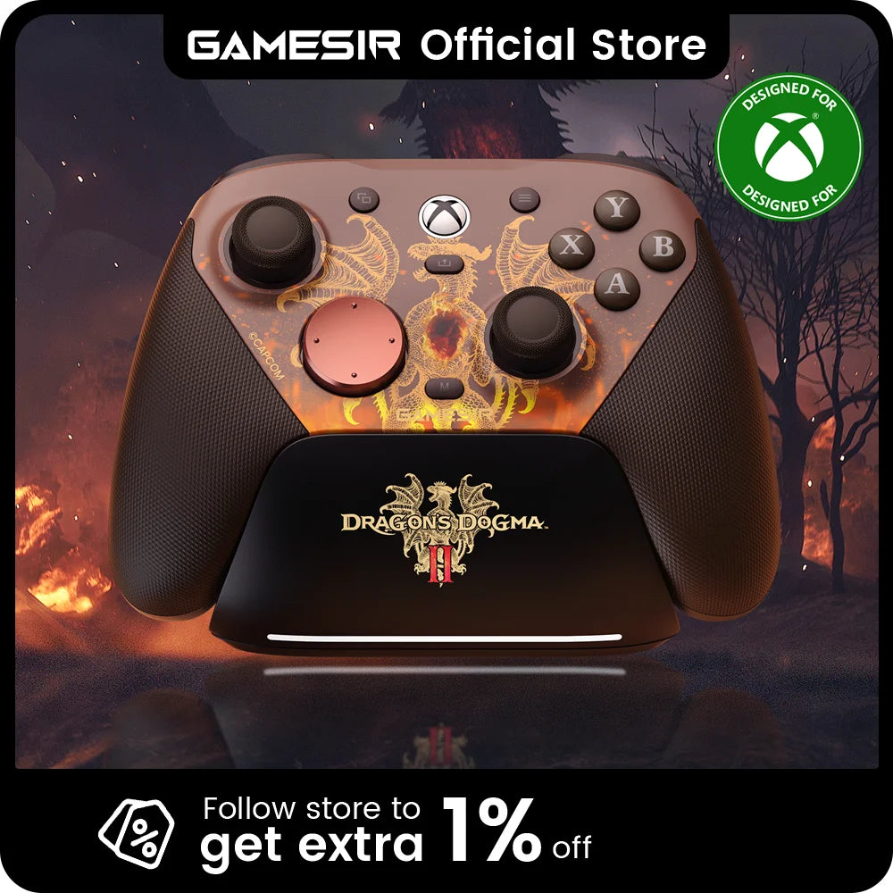 GameSir G7 Pro Dragon's Dogma II Xbox Gaming Controller with Smart Charging Station, Hall Effect, Gyro, 3.5mm Audio Jack