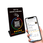 Nfc 215 programmable QR code Google Review Card NFC station table NFC Google Reviews display bending card standing brand bracket
