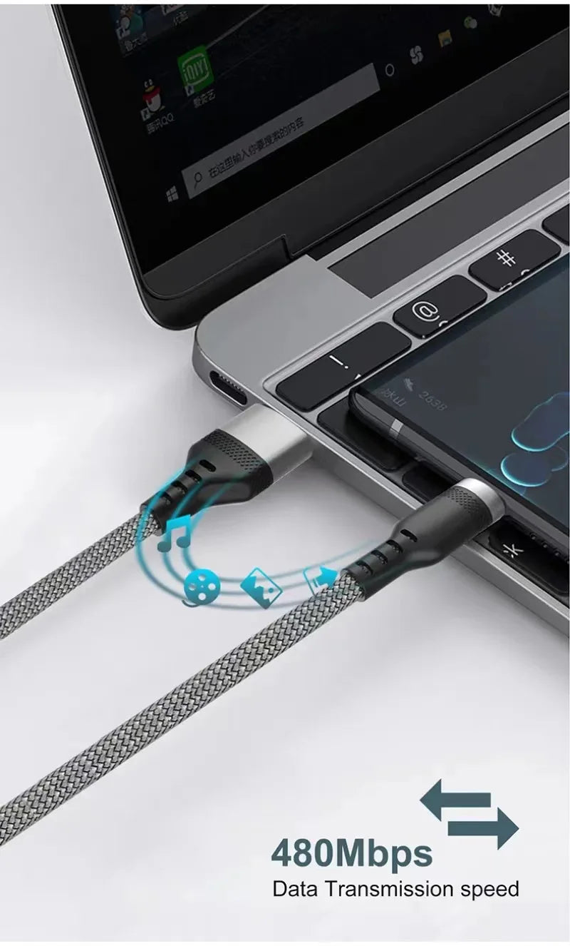 USB TYPE C Cable 5A Super Fast Charge Cable for iPhone 15 16 17 Full Range Huawei Samsung Oppo OnePlus Universal USB C Extension