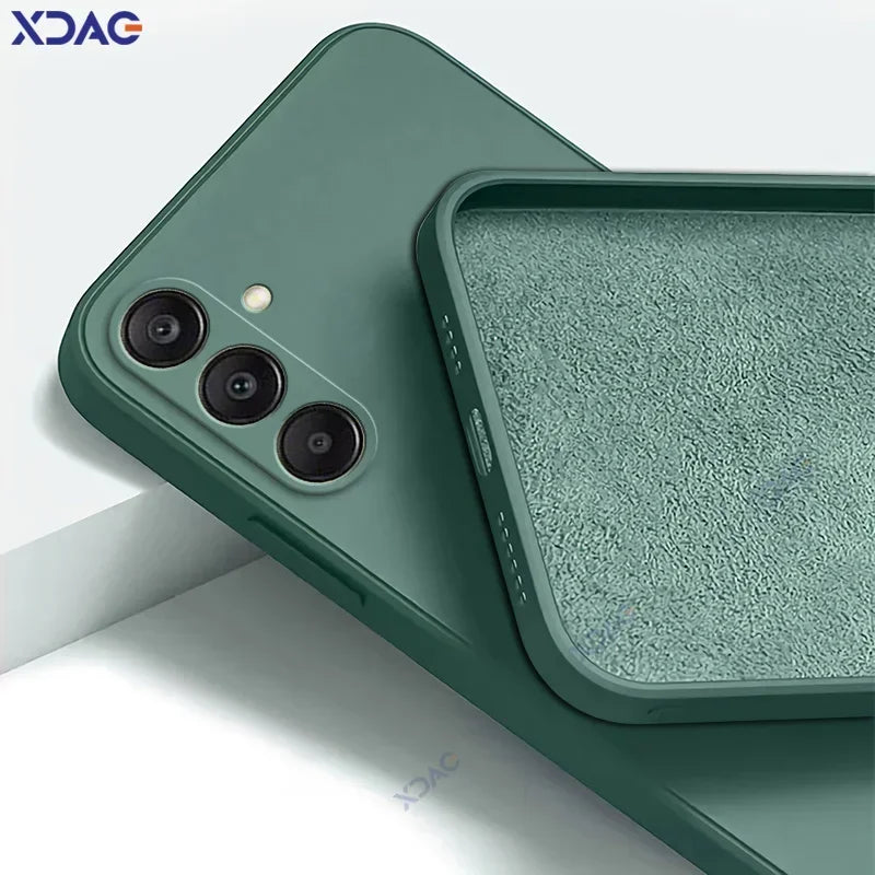 Original Square Liquid Silicone Phone Case for Samsung Galaxy A26 A36 A56 5G 360 Soft Protective Anti-drop Shockproof Back Cover