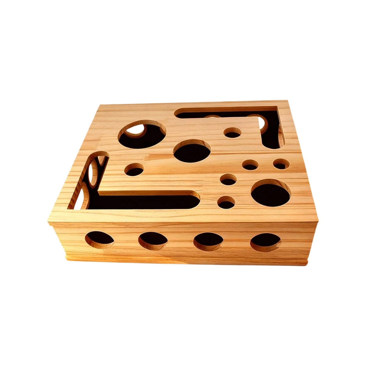 Juguetes de madera para gatos, rascadores de uñas, laberinto, estilo túnel, caja de excavación, juguetes interactivos para rascar de interior