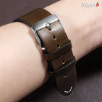 18mm 20mm 22mm Vintage Oil Wax Leather Watchband 19mm 21mm 24mm Universal Stitching Cowhide Strap for Seiko for Omega Watch Band