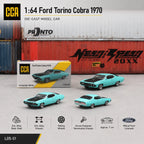 CCA 1:64 Ford Torino Cobra Sedan Miniature Model MSZ 3" Alloy Toy Car Vehicle Free Wheels Diecast Collection Gift for Boyfriend
