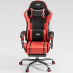 NEBMAAX Ergonomic Gaming Chair with Footrest Massage Function PU Leather Office Chair for Adults Swivel Computer Chair with Headrest And Lumbar Support