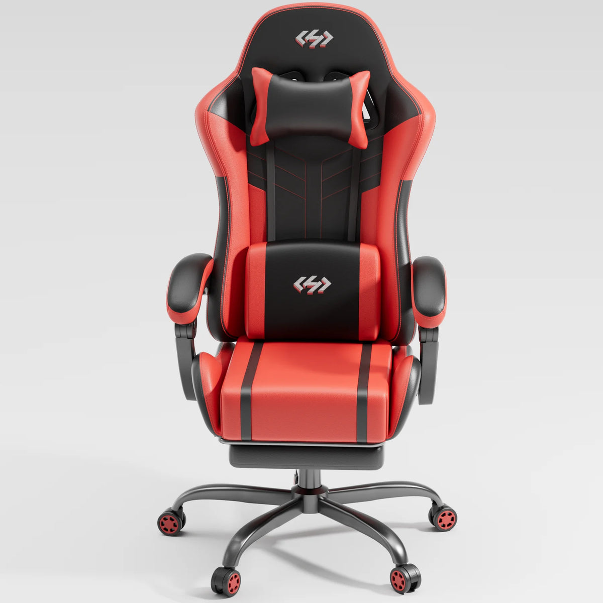 NEBMAAX Ergonomic Gaming Chair with Footrest Massage Function PU Leather Office Chair for Adults Swivel Computer Chair with Headrest And Lumbar Support