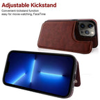 Wallet Double Button With Card Slot Stand Flip Leather Case For iPhone 16e 16 Pro Max 15 Plus 14 13 12 Mini 11 SE3 SE2 X XR 8 7