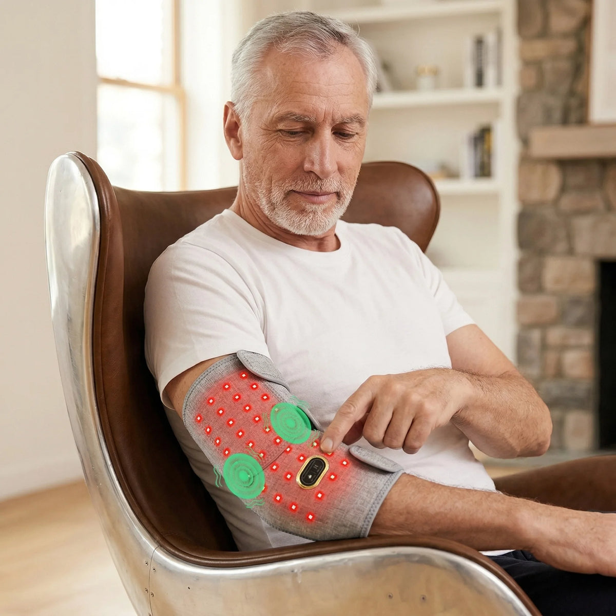 Red Light NIR Elbow Brace With Vibration Heating Massager For Joint Pain Relief