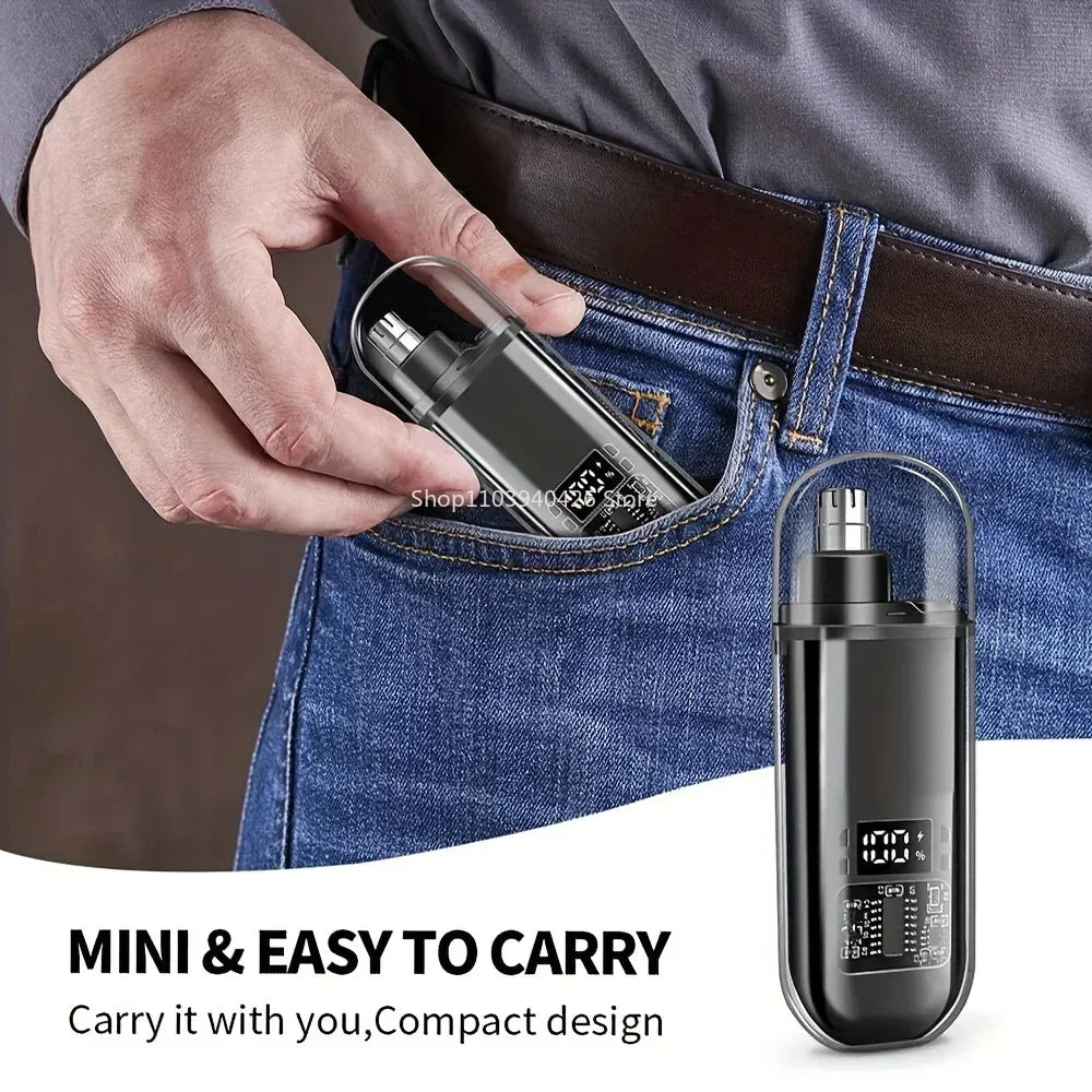 Electric Nose & Ear Trimmers for Men USB Rechargeable  Portable Mini Compact Design with Fast Charge Electric Grooming Kit