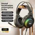 RGB Cool Lighting Wired Earphones Low Latency Headphones with Mic Breathable Comfortable Earbuds Surround Sound Effects for Game