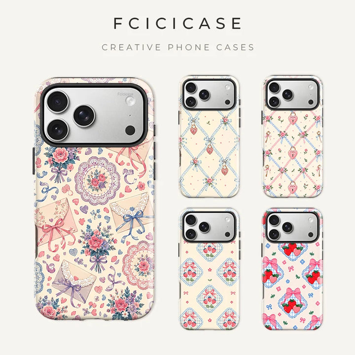 Fcicicase Lovely Flower Case For Iphone 18 17 16 Pro Max 15 14 13 12 Plus 11 For Magsafe Wireless Charge PC +TPU Back Cover Capa