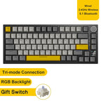 AJAZZ AK820/Pro Wireless Mechanical Keyboard Bluetooth 5.1 2.4G USB-C Wired Hot Swappable RGB Gaming Keyboard Gasket Mount with