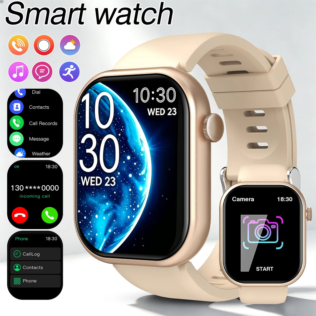 2026 New Smart Watch,HD Touch Screen Smart Watch,Wireless Call, Music Control, Fitness Tracker, Remote Camera, Multi-Sport Modes, Sedentary Reminder,  Suitable for Android & IPhone