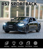 1:32 RS7 Sportback Miniature Model Toy Cars Alloy Diecast 6 Doors Opened with Pull Back Rubber Tires Ornament Vehicle Toys Gifts