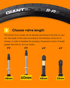 CYCLAMI Ultralight Bike TPU Inner Tube 700C 700 X 18 23 25 28 30 32 Road Bicycle TPU Material Tire 45mm 60mm Length French Valve