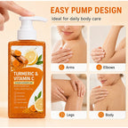Turmeric Orange Vitamin C Body Wash Fresh Fragrance Shower Gel Moisturizing Brightening Exfoliating Deep Cleaning Smooth Skin