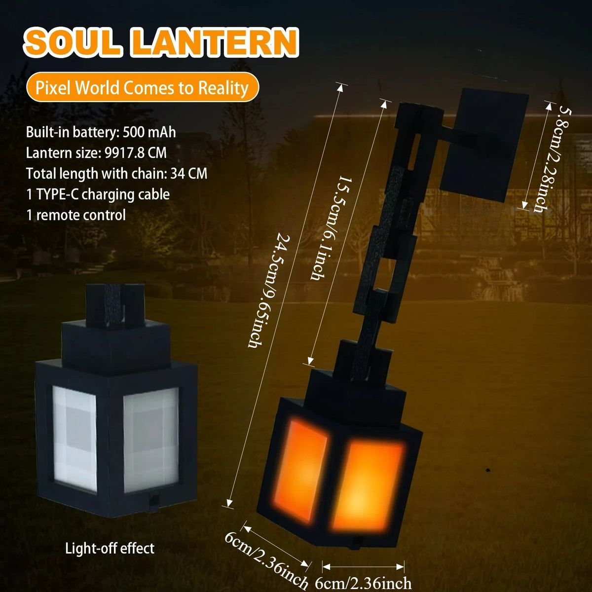 2026 Pixel Style Night Light Portable Lantern Tabletop Ornament 16 Colors RGB Remote DIY Interior Decoration Atmosphere Light