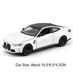 Scale 1:32 M4 X3M Toy Car Model Pull Back Music Light Doors Opened Miniature Vehicle Metal Diecast Models Kids Educational Gifts