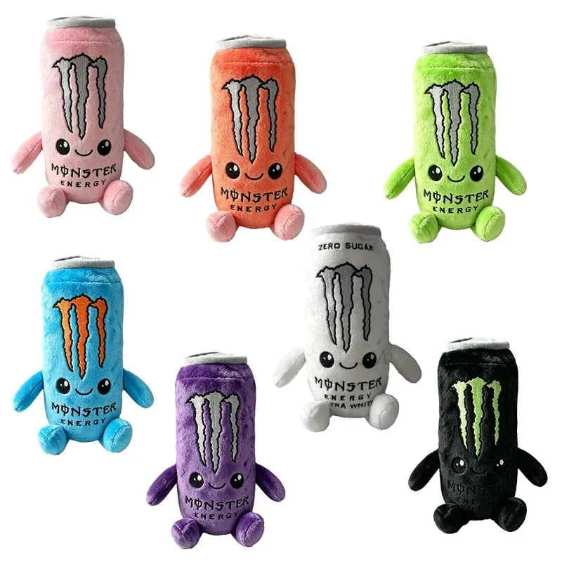Zero Sugar White Monster Energy Drink Plush Toy Simulation Can Stuffed Ornament Doll Cute Soft Figure Decor Gift for Friend
