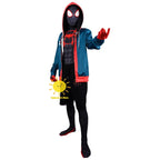 BEAST KINGDOM Spider Miles Morales Cosplay Halloween Jacket Bodysuit Mask Party Costume Suits Spider Miles Fantasy for Unisex