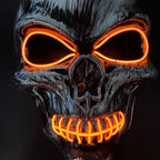 Evil Skull Mask Halloween Carnival Masquerade Haunted House Scary Decoration Cosplay Skeleton Scary Theme Party Light Up Mask