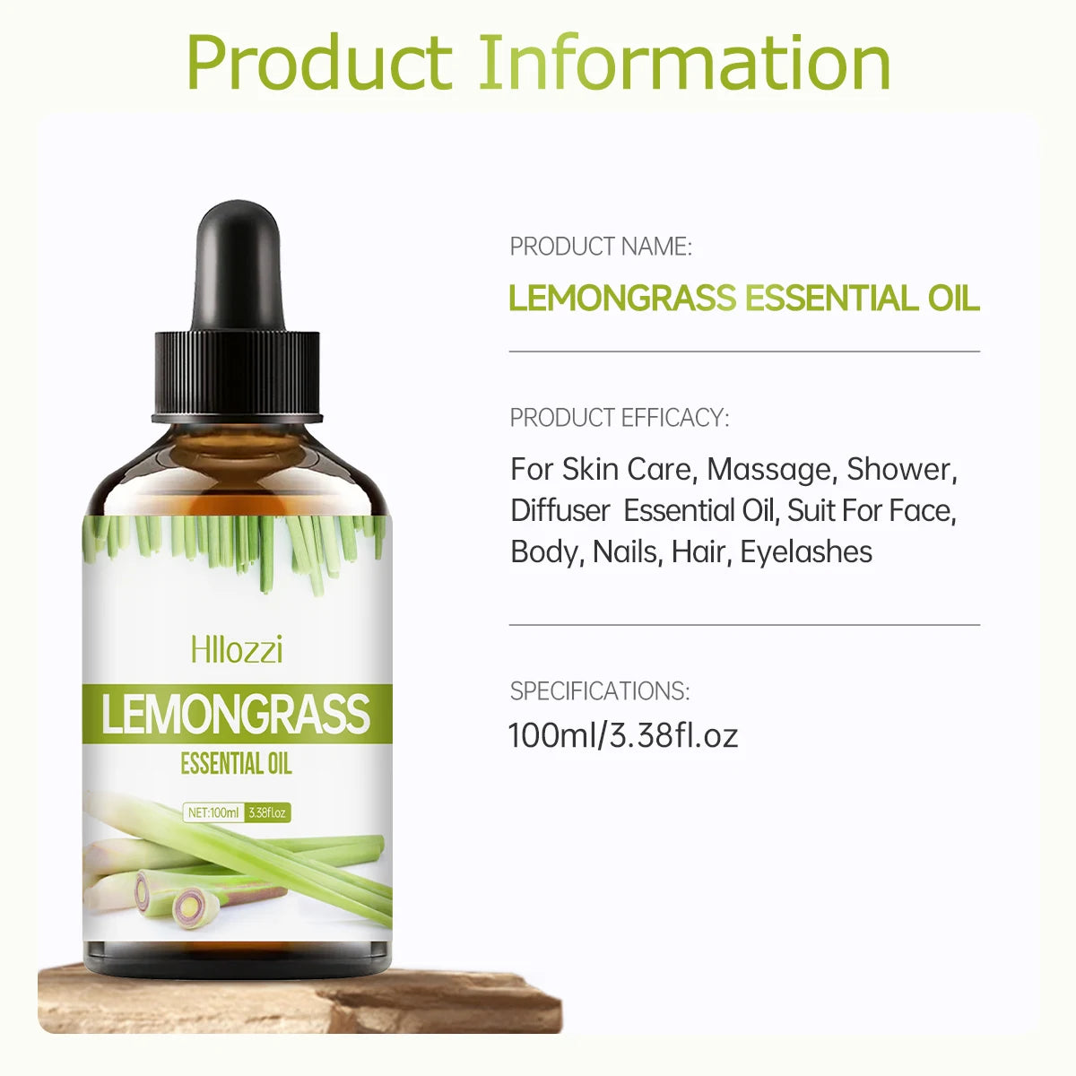 LEMONGRASS ESSENTIAL OIL a high-quality moisturizing nourishing massage oil with a refreshing scent, suitable for all skin types