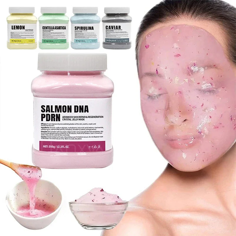 Salmon DNA PDRN Vitamin C Collagen Crystal Soft Mask Powder Rose Petal Hyaluronic Acid Face Mask DIY Plant Deep Hydrating Mask
