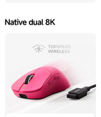 MCHOSE A7 Ultra RE Gaming Mouse 8000Hz Polling Rate Ergonomic Design 20000fps 42000DPI 750IPS Super Glide Coating 500mAh Battery