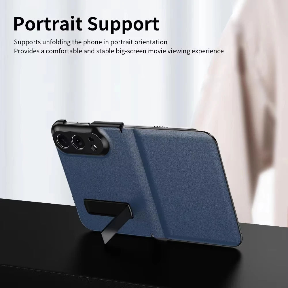 Luxury Leather Magnetic Alloy Bracket Phone Case For iPhone Duo 18 Fold Anti-Drop Shockproof Protective Cover 2 sold byBaiYiS Di