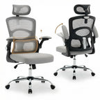 Ergonomic High-Back Mesh Chair Adjustable Headrest Lumbar Support 360° Swivel Rolling Computer Gaming Chairs for Home Office