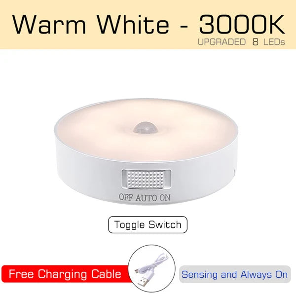 Motion Sensor LED Night Light – USB Rechargeable