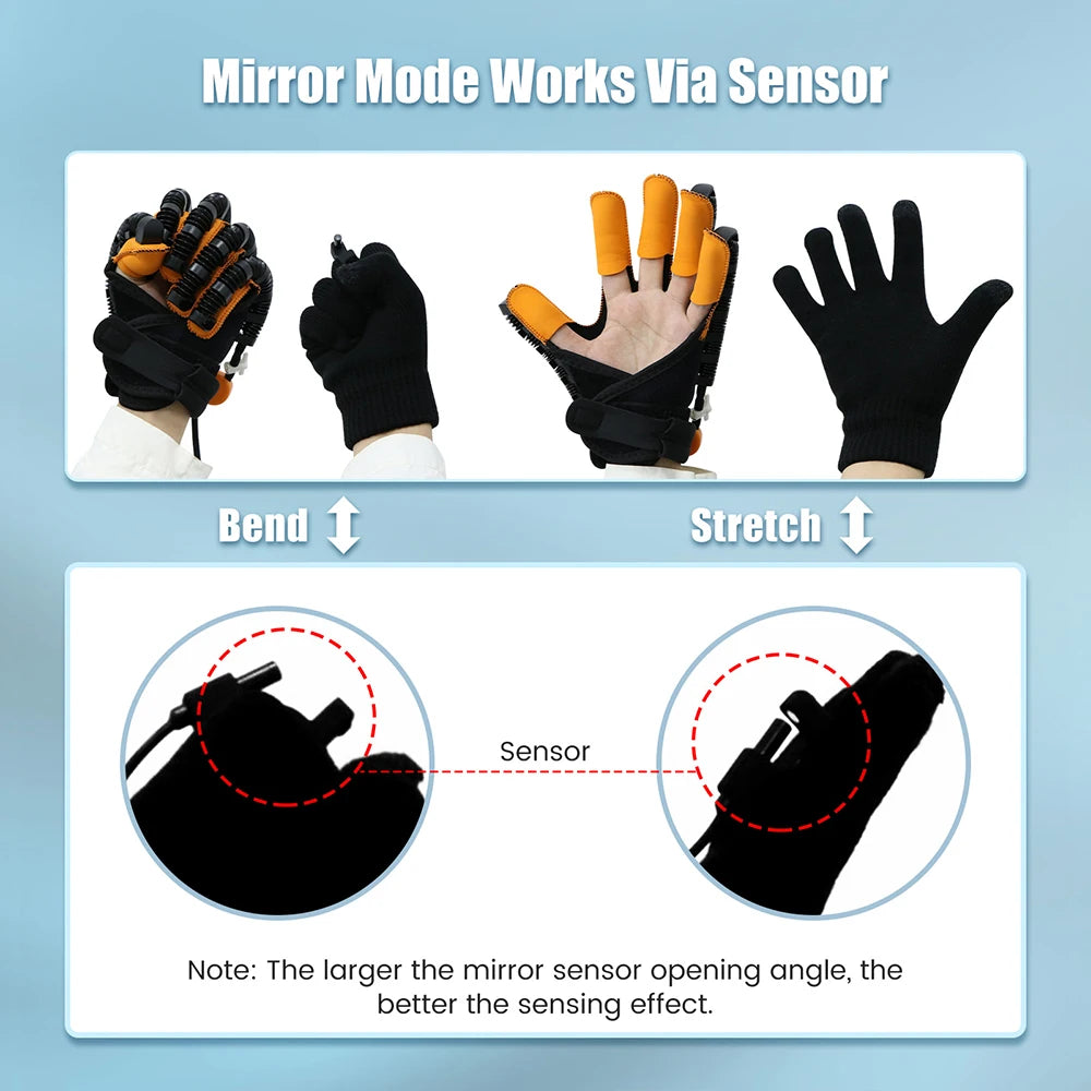 Left & Right Rehabilitation Robot Gloves Hand Massage Device for Stroke Hemiplegia Hand Function Recovery Finger Workout Trainer
