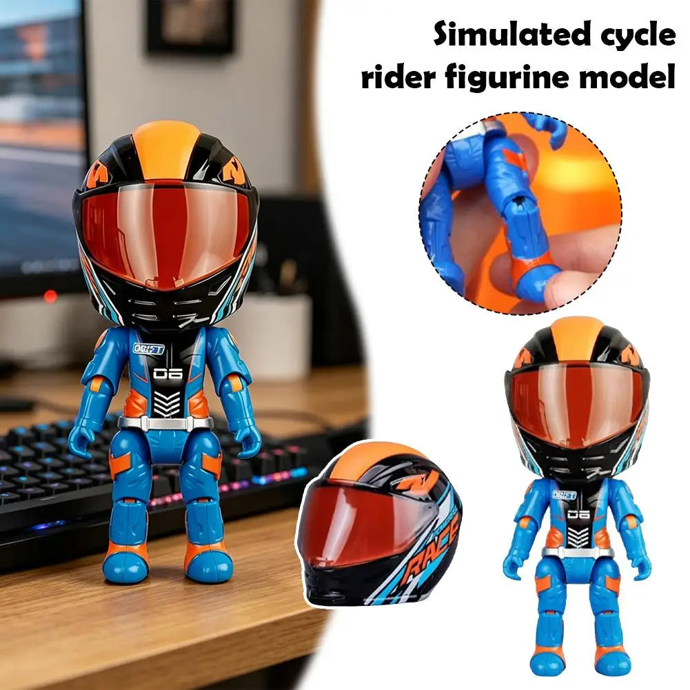 1:12 Scale Motorcycle Rider Model with Articulated Joints High-Detail Alloy and Plastic Diecast Collectible Figure for Display