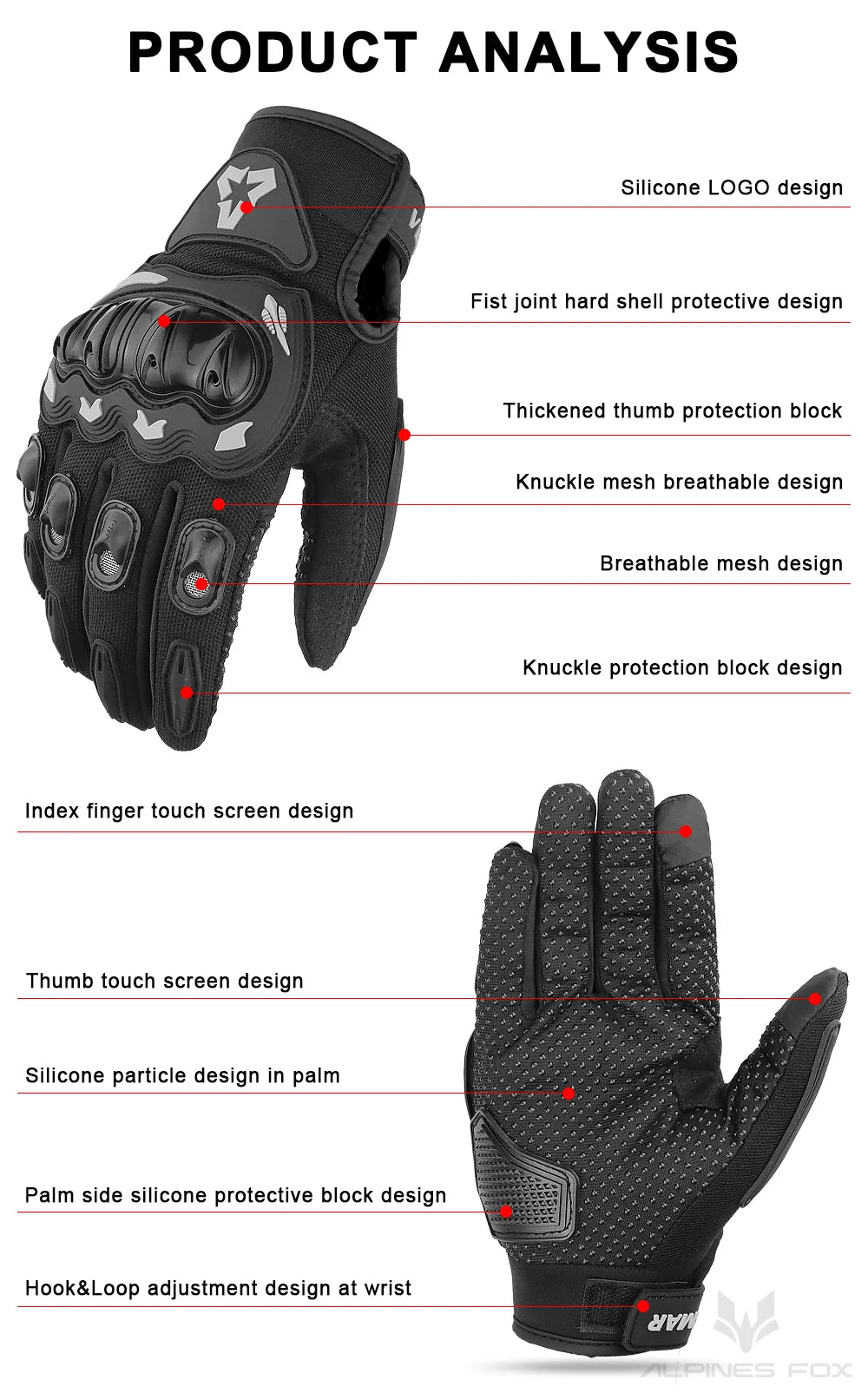 Summer Motorcycle Gloves Men Women Full Finger Touch Screen Motocross Racing Gloves Motorbike Bicycle Cycling Glove M-XXL