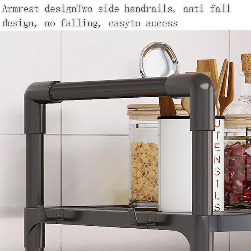 Kitchen Countertop Microwave Storage Rack, Multi-Layer Seasoning Storage Rack, Used For Storing Countertop Kitchen Utensils