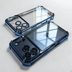 Luxury Buffer Impact Shockproof Plating Transparent Phone Case For iPhone 18 17 16 15 14 13 12 11 Pro Max 16Plus Air Clear Cover