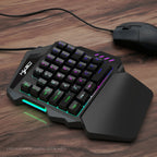 Ergonomic 35-Key Gaming Keyboard with RGB Lighting USB Powered One-Handed Design Thin Film Keys for Enhanced Gaming Experience