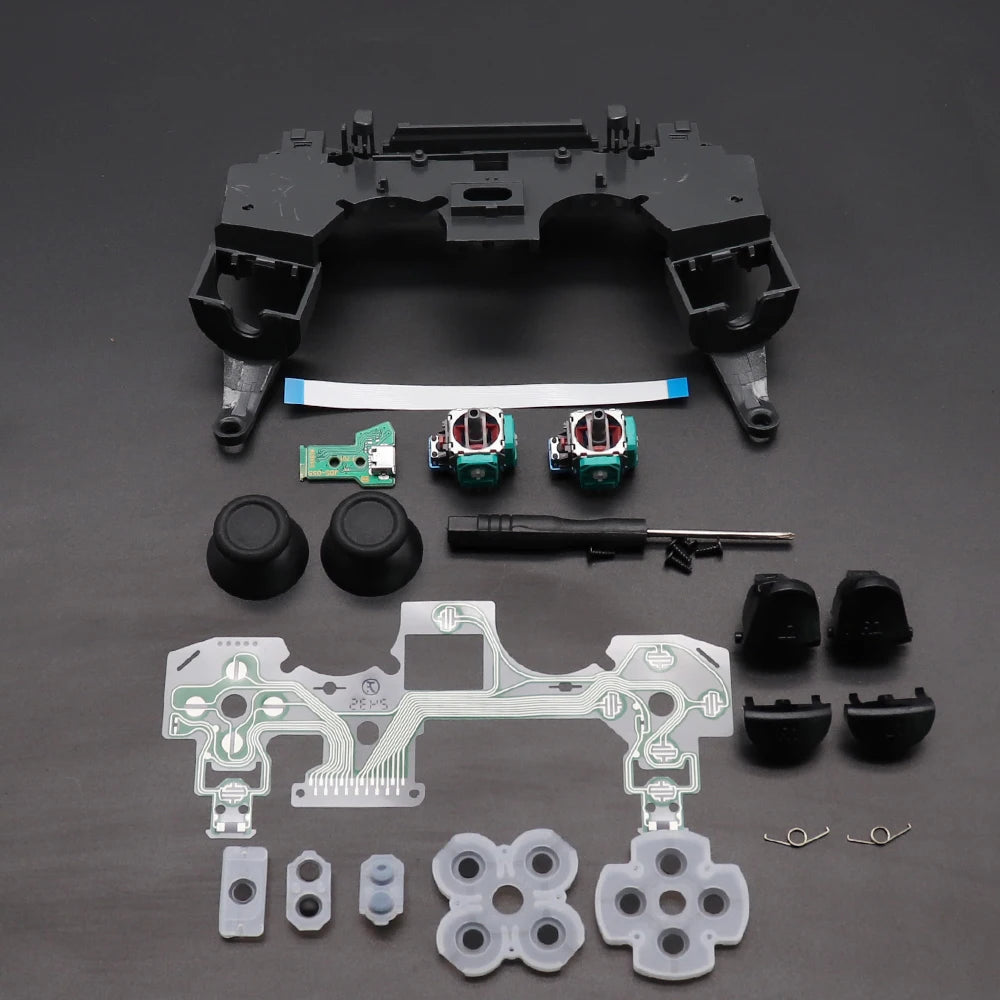 For PS4 Pro JDS 055 050 JDM050 055 Controller Frame Conductive Film L1 R1 L2 R2 Button Joystick Cap Charging Board