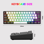 USB Wired RGB Gaming Keyboard 61 Keys White Black Compact Mini Office Keyboard and Mouse for PC Desktop Computer Gamer Keypad