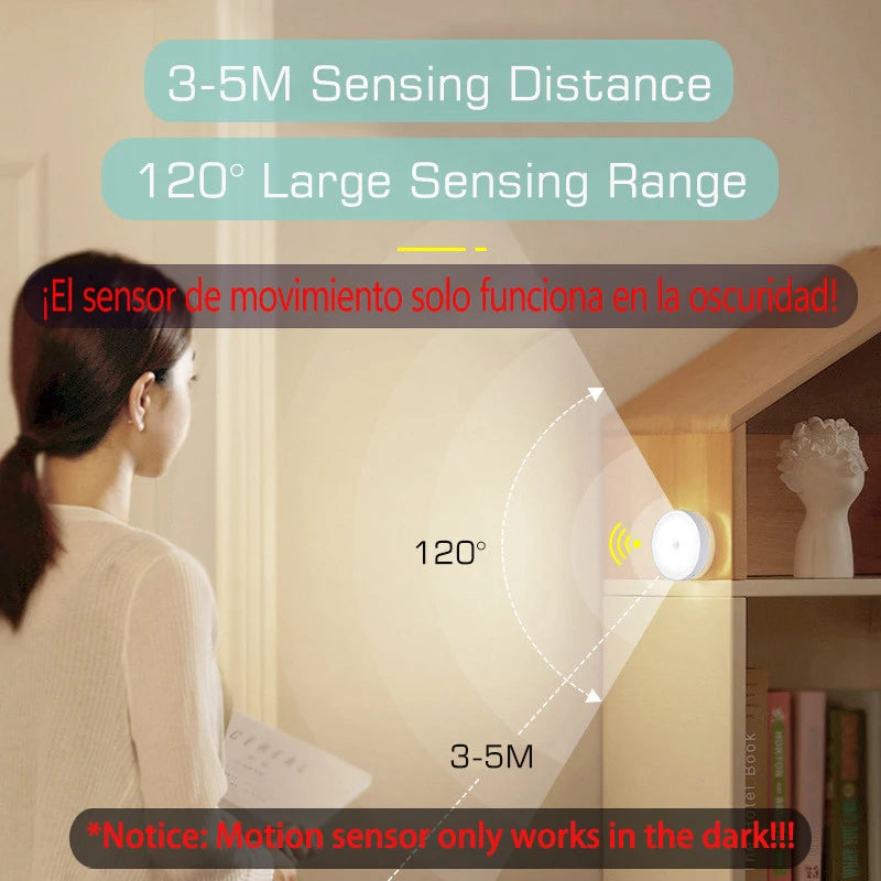 Motion Sensor LED Night Light – USB Rechargeable