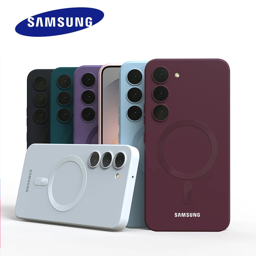 For Magnetic Case Samsung Galaxy S26 S25 S24 S23 S22 S21 S20 FE A57 Magsafe Shockproof Full Coverage Liquid Silicone Gel Cover
