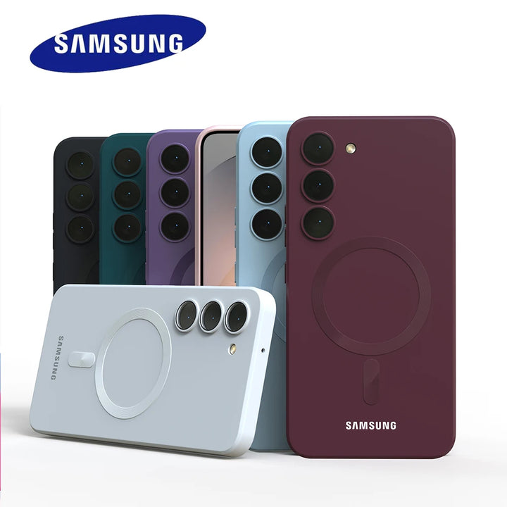 For Magnetic Case Samsung Galaxy S26 S25 S24 S23 S22 S21 S20 FE A57 Magsafe Shockproof Full Coverage Liquid Silicone Gel Cover